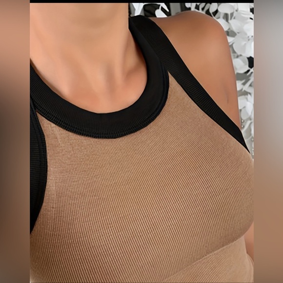 Chic  Me Women's Black and Tan Tank Top size XL - Picture 4 of 6